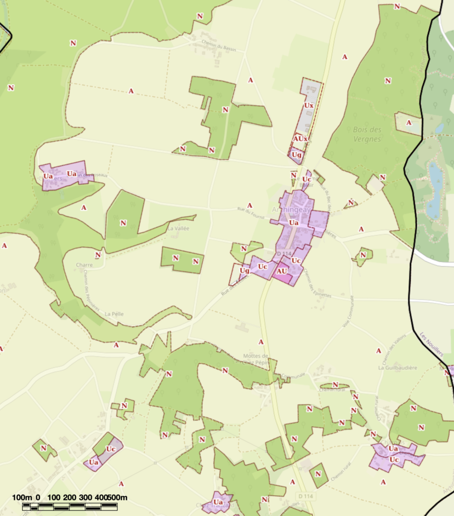 Carte du PLU d'Archingeay