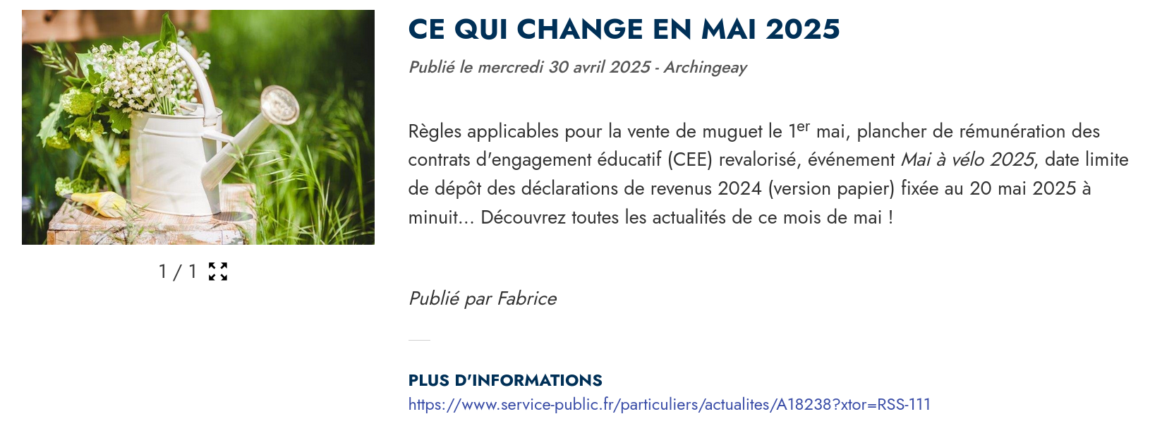 Répertorier les changement de novembre 2024 Ce qui change en mai 2025