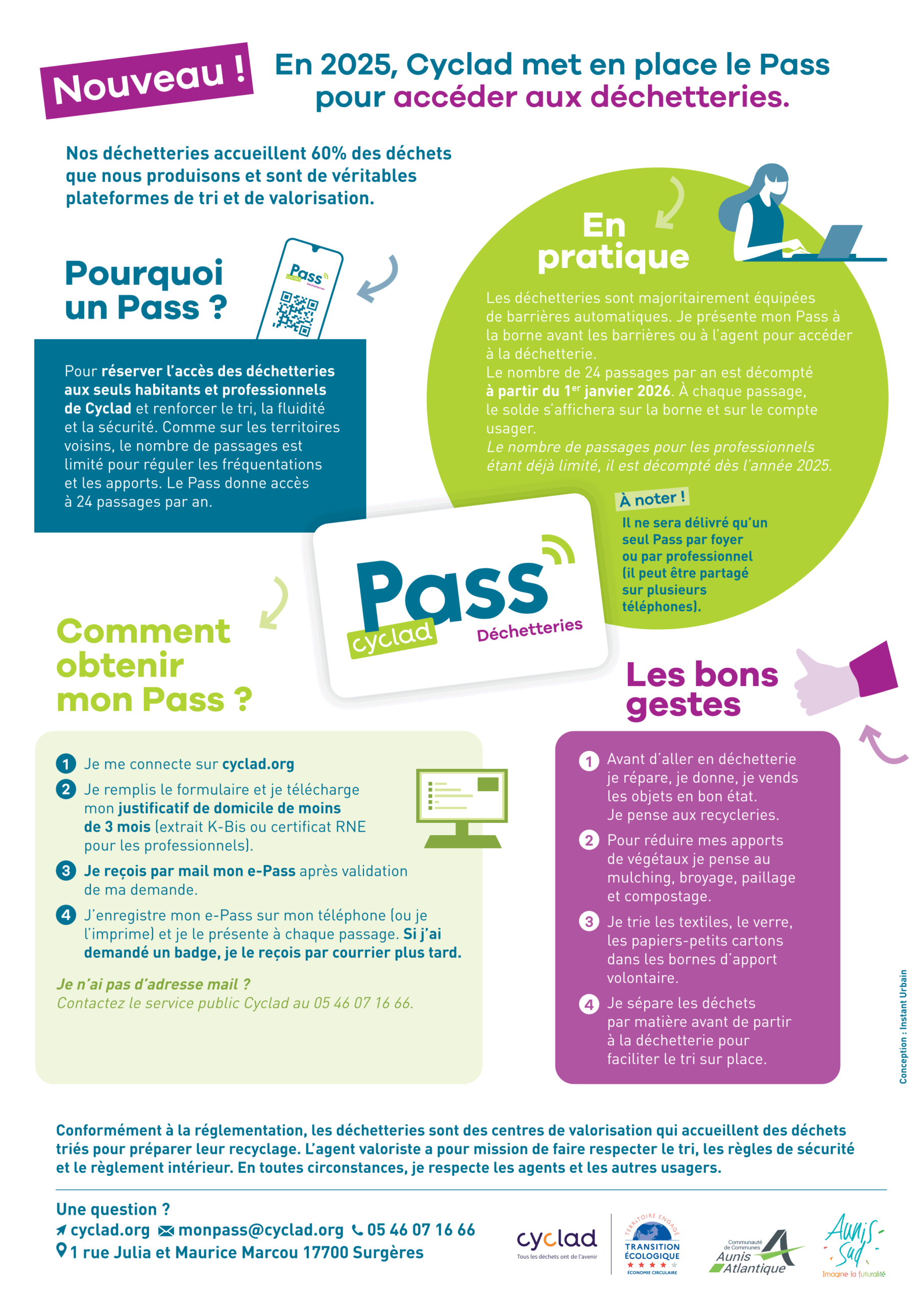 En 2025, Cyclad met en place le Pass pour accéder aux déchetteries.